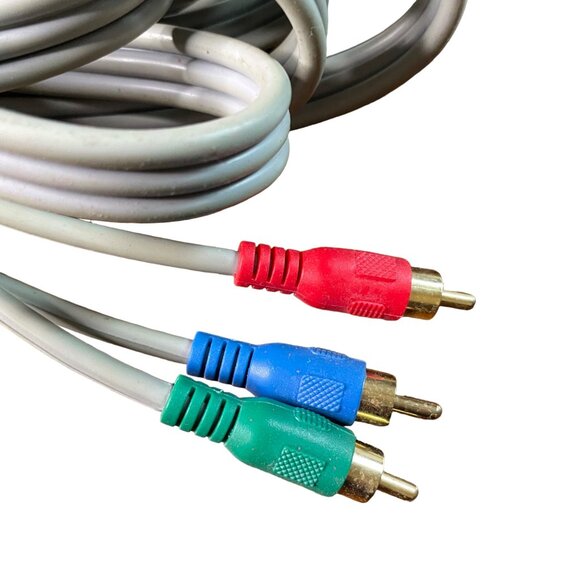 AV Cable Male to Male 3 Colored Audio Video Composite 10 Feet Gray u - Picture 2 of 4